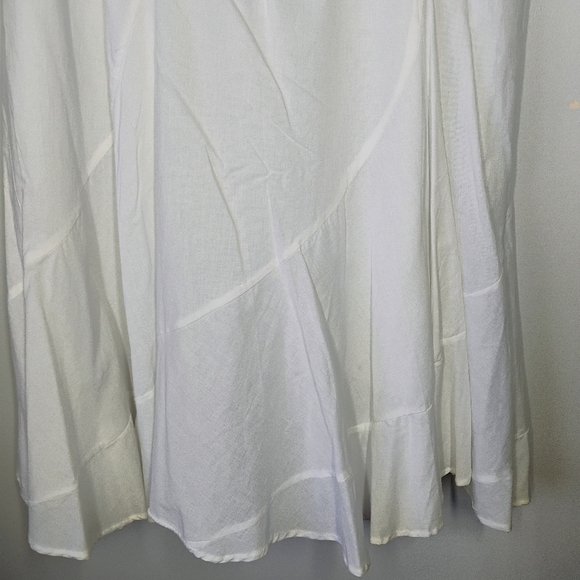 Metro Wear Floral Embroidered Flowy Midi Skirt White Cottage Boho Plus Size 3X - Picture 5 of 14